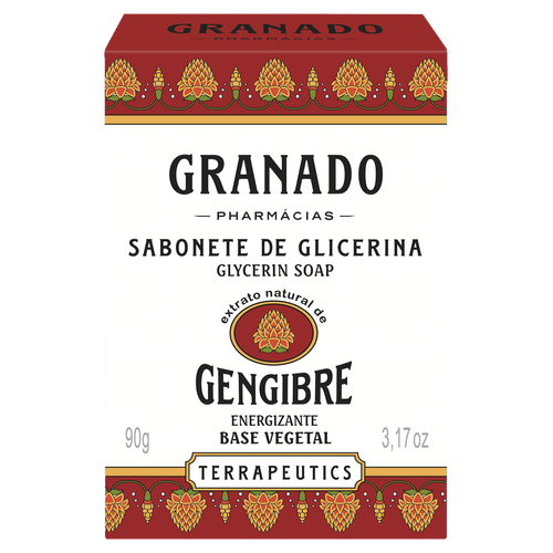 Sabonete em barra Glicerina Terrapeutics Gengibre, Cardamomo e Mandarina 90g Granado