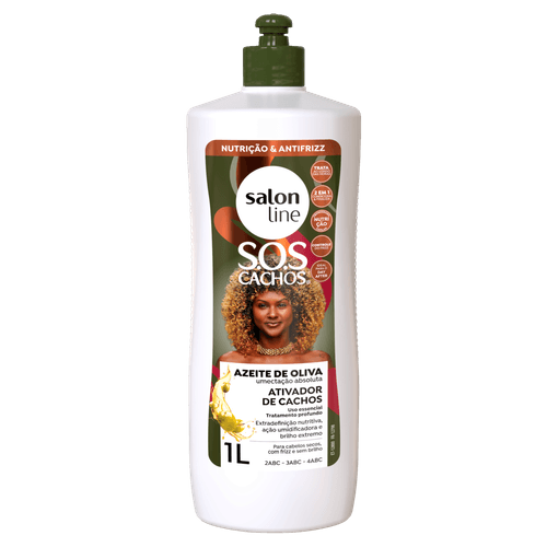 Ativador de Cachos SOS Azeite de Oliva 1L Salon Line para Curvaturas 2-4