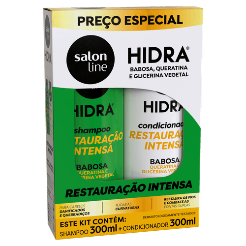 Kit Shampoo e Condicionador Hidra Babosa 2x300ml Salon Line