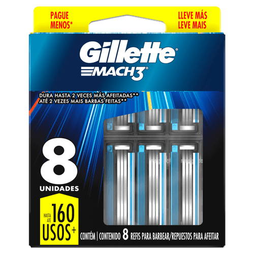 Carga para Aparelho Mach3 8 Unid 3 Lâminas Gillette