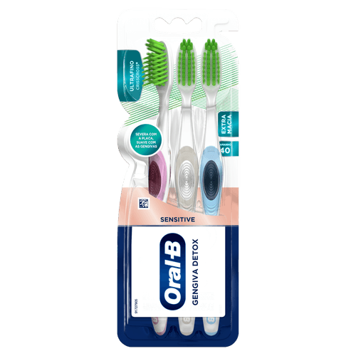 Escova de Dentes Gengiva Detox 3 Un Cerdas UltraThin Criss Cross Oral-B