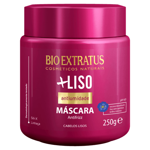 Máscara Capilar +Liso 250g Bio Extratus – Acabamento Liso e Anti-Frizz