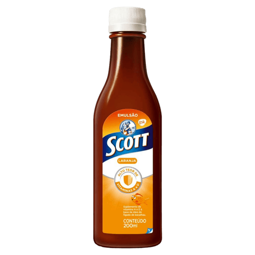 Emulsão Scott Suplemento Vitamínico Sabor Laranja Frasco com 200ml