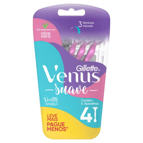 Kit Aparelho Barbear Venus Simply - Leve 4 Pague 3 - Gillette Venus