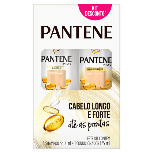 Kit Shampoo e Condicionador Hidratação 350ml + 175ml Pantene para Cabelos Danificados