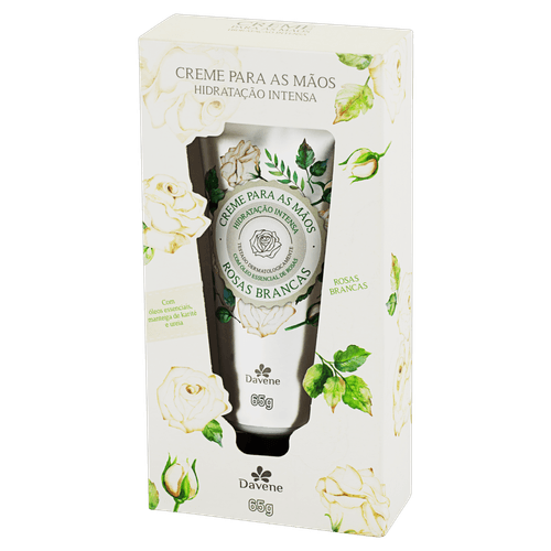 Creme Para Mãos Davene Rosa Branco 65G - Davene