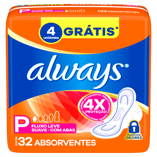 Absorvente Super Proteção Suave com Abas 32 un Fluxo Médio - Always