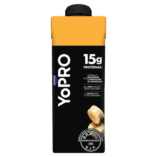 Bebida Láctea Shake Banana Zero Lactose Yopro - 250ml