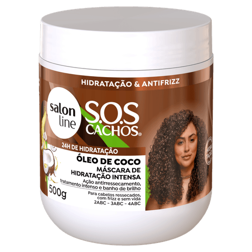 Máscara Capilar S.O.S Coco 500g Salon Line para Cabelos Cacheados
