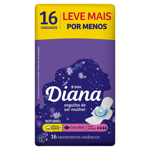 Absorvente Noturno com Abas 16 Unidades Diana