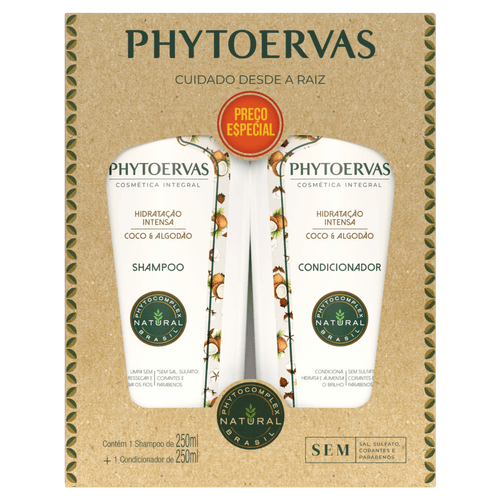 Kit Shampoo Phytoervas + Condicionador Hidratante Intensa 250Ml - Phytoervas