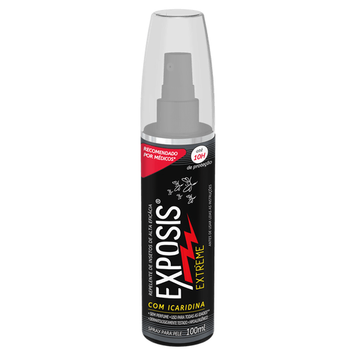 Repelente Aerossol Extrême Sem Perfume 100ml Icaridina 25% 10h Proteção Exposis