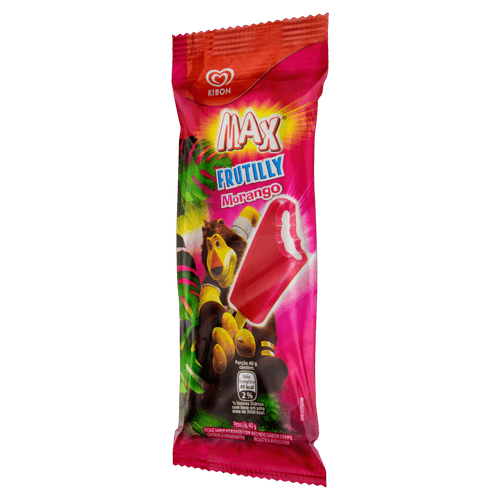 Picolé Max Frutilly Morango 40g Recheio Creme Kibon