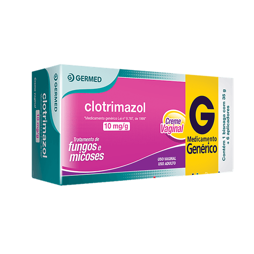Clotrimazol 10mg Creme Vaginal 35g + 6 Aplicadoricador - Genérico - Germed