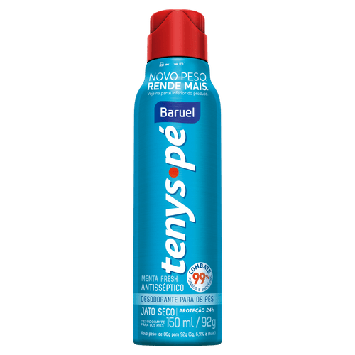 Desodorante para Pés Jato Seco Menta Fresh 150 ml Tenys Pe