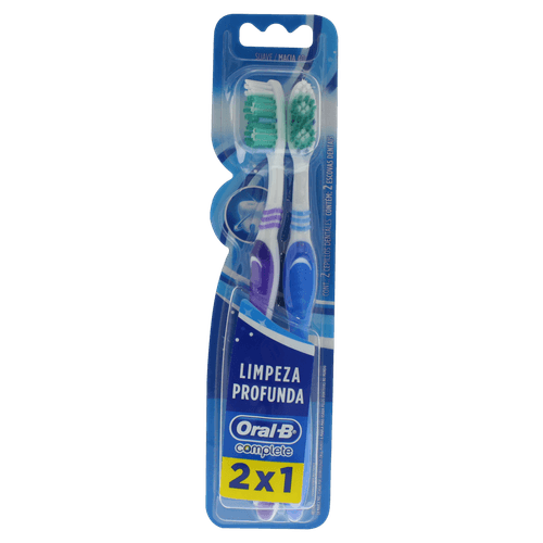 Escova de Dente Complete Kit 2 Unidades Cerdas Macias Branco/Azul Oral-B