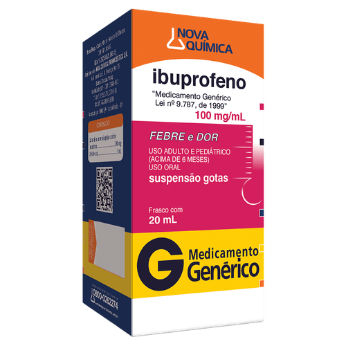 Ibuprofeno 100mg Sus Oral 20ml - Genérico - Nova Química