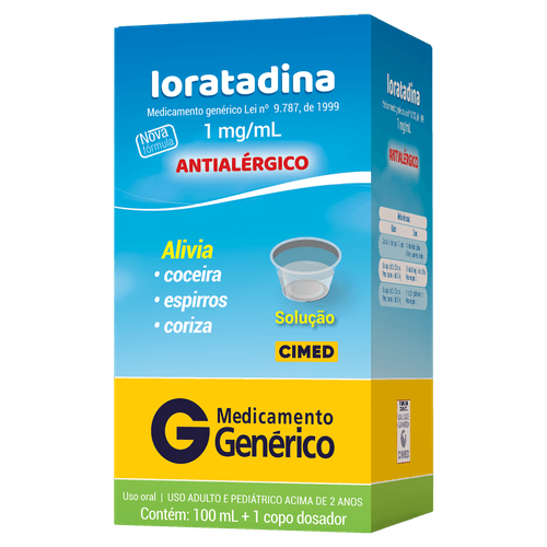 Loratadina 1mg Xarope 100ml - Genérico - Cimed