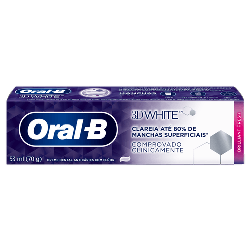 Creme Dental Oral B 3D White Brilliant Fresh 70G - Oral B 3D White