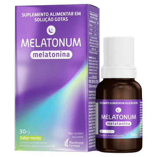 Suplemento Melatonina Menta Melatonum 1mg Solução Gotas 30ml