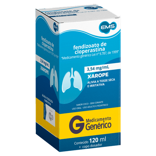 Fendizoato de Cloperastina 3,54mg/ml Xarope 120ml - EMS Genérico