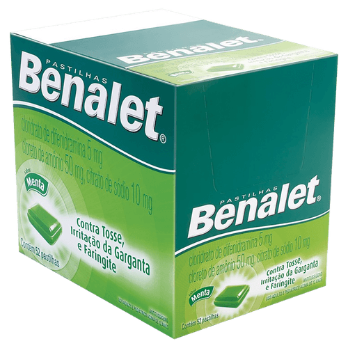 Pastilhas para Garganta Benalet Sabor Menta 04 unidades