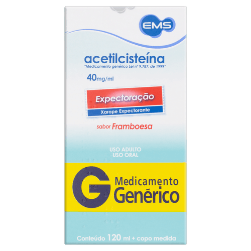 Acetilcisteína Xarope Adulto 40mg - EMS- 120ml