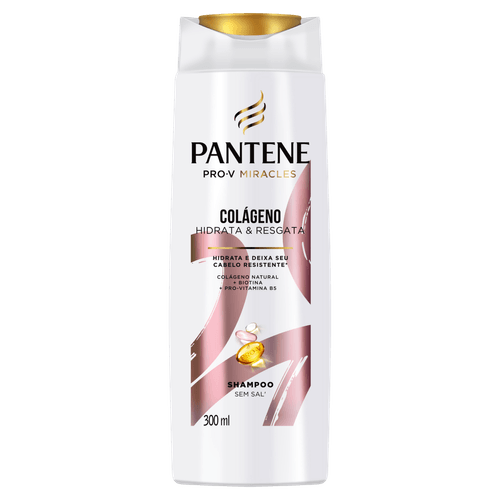 Shampoo Colágeno Hidrata & Resgata 300ml Pantene para cabelos danificados