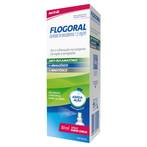 Flogoral Colutório Sabor Cereja Spray 30ml