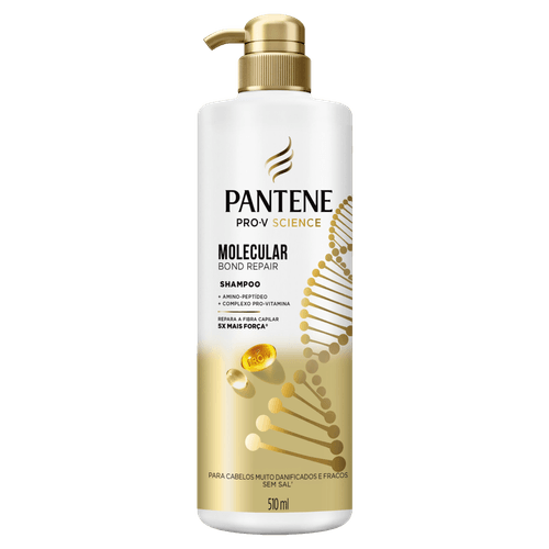 Pantene Shampoo Reparador Molecular Bond Repair Amino-Peptídeo Sem Sal 510ml