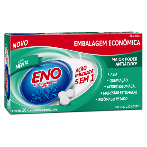 Pastilha Eno Menta - 16 Comprimidos Mastigáveis