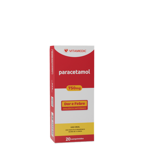 Paracetamol 750mg Vita - 20 Comprimidos