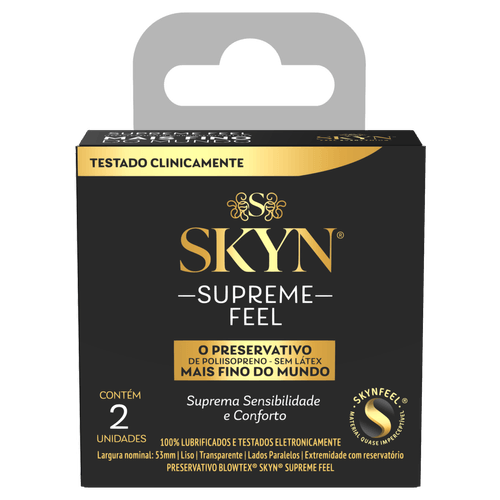 Preservativo Masculino Lubrificado Supreme Feel Suave Skyn - 2 Unidades