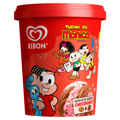 Sorvete Chocorango Turma da Mônica 800ml Chocolate e Morango Kibon