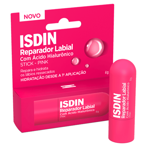 Reparador Labial Stick Ácido Hialurônico Pink Isdin - 4g