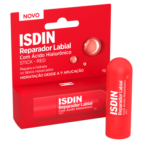 Reparador Labial Stick Ácido Hialurônico Red Isdin – 4 g
