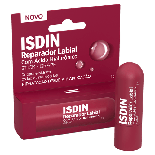 Reparador Labial Stick Ácido Hialurônico Grape Isdin - 4g