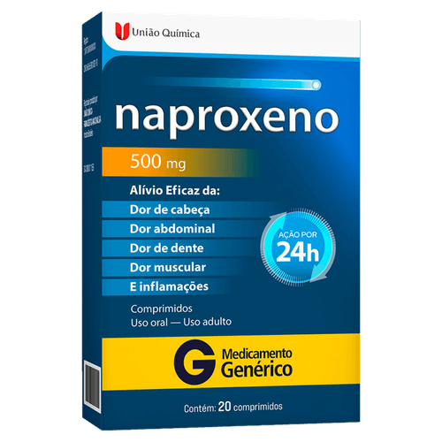 Naproxeno 500mg União Química - 20 Comprimidos