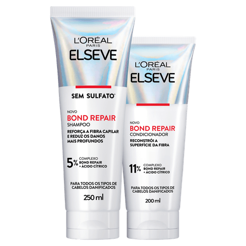 Kit Shampoo 250ml + Condicionador 200ml L'oréal Paris Elseve Bond Repair