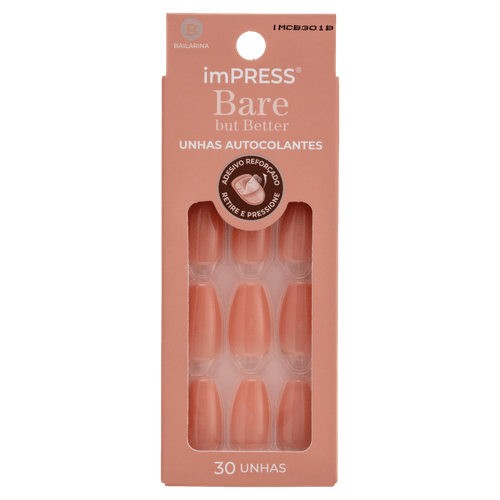Unha Postiça Autocolante Bare But Better - 30 Unidades