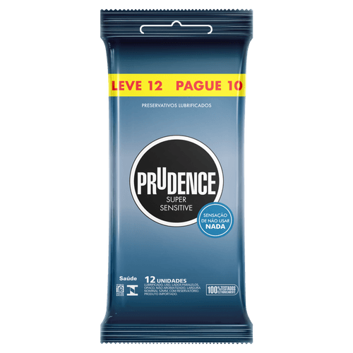 Preservativo Masculino Super Sensitive 12 Unidades Prudence