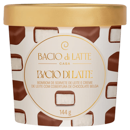 Bombom de Sorvete Bacio di Latte Casa 144g Cobertura Chocolate Belga Riomarket