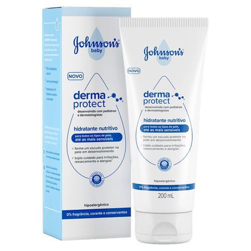 Loção Hidratante Infantil Derma Protect Sem Fragrância Hipoalergênico 200ml Johnson's