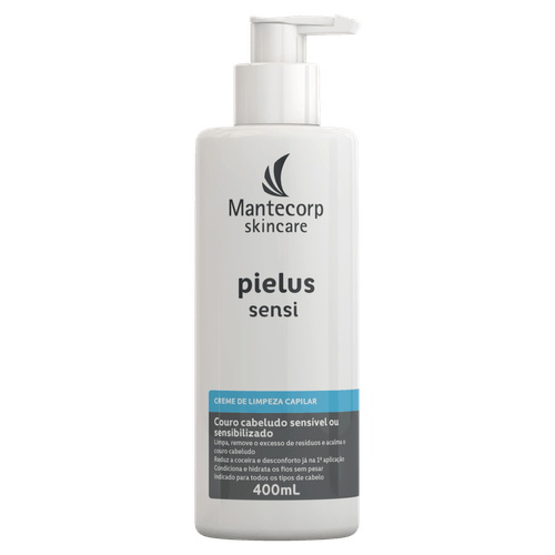Creme de Limpeza Capilar para Couro Cabeludo Sensível Pielus Sensi Branco 400ml Hypera