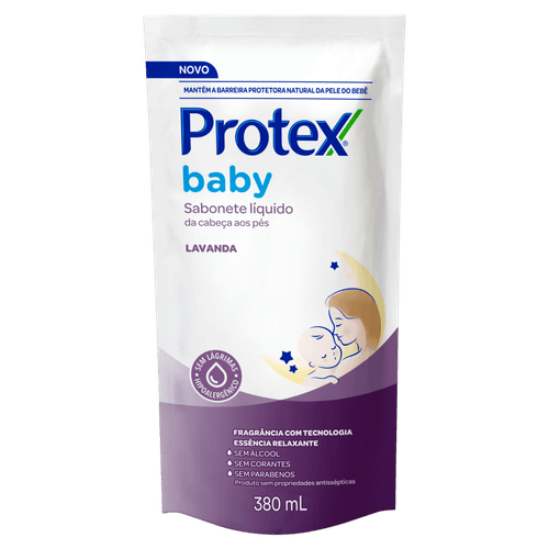Sabonete Líquido Para Bebês Protex Baby Lavanda 380ml Refil