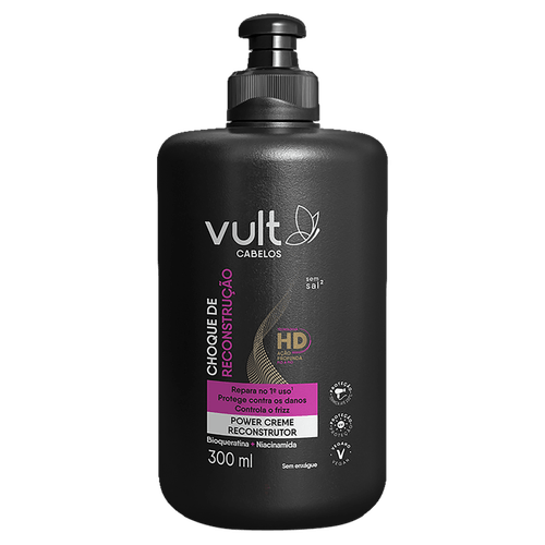 Power Creme Reconstrutor para Pentear Vult Cabelos Choque de Reconstrução - 300ml