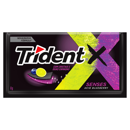 Goma de Mascar Acid Blueberry Trident X Senses 8g - 5 Unidades