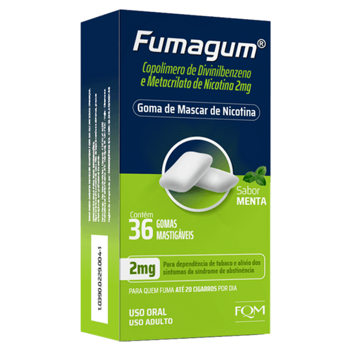 Fumagum 2mg Menta Divcom Pharma - 36 Gomas Mastigáveis