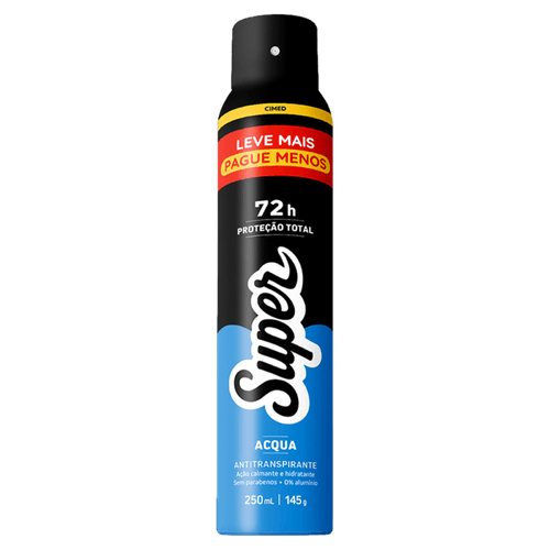 Antitranspirante Aerossol Super 72h Men Acqua - 250ml