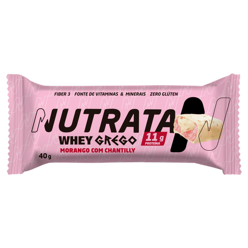 Whey Grego Bar Nutrata Morango com Chantilly - 40g